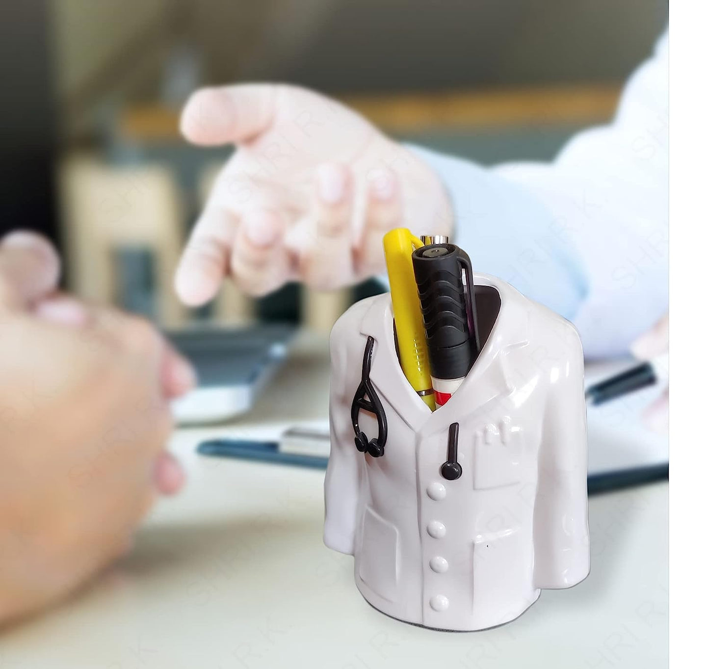 Personalized Doctor Coat Pen Stand with Name Customization