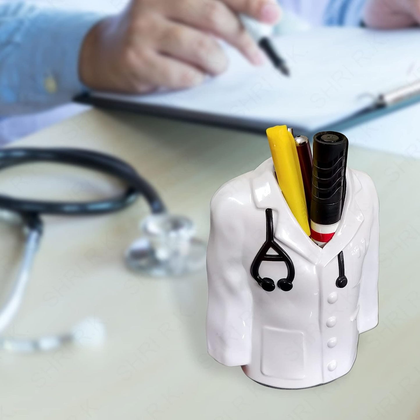 Personalized Doctor Coat Pen Stand with Name Customization