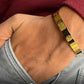 Carved Om  Gold Plated Bracelet