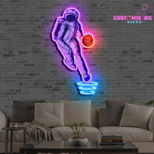 "ASTROBALLER" NEON X ACRYLIC ARTWORK 48 by 72 Inches