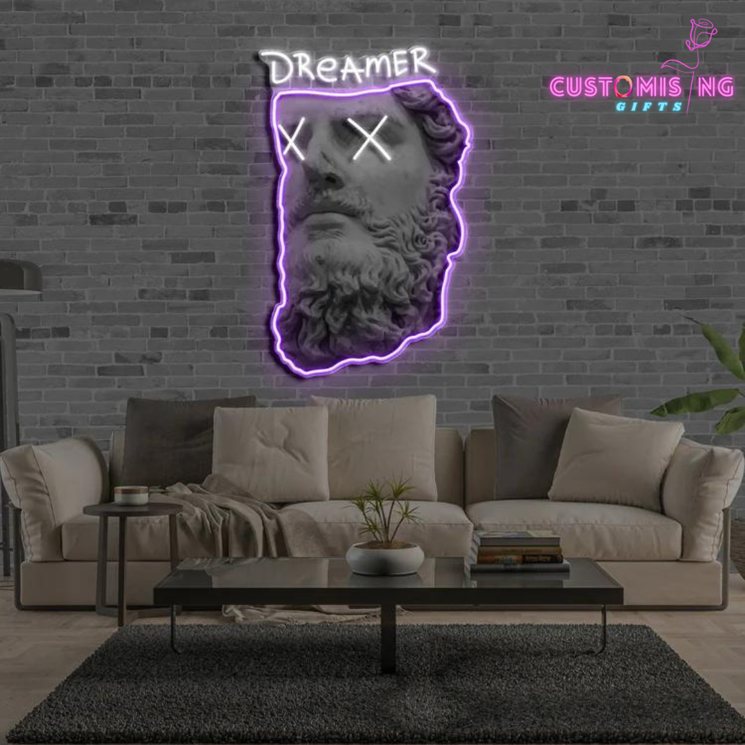 "DREAMER" NEON X ACRYLIC ARTWORK 30 by 48 Inches