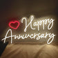 HAPPY ANNIVERSARY ( DOUBLE LINE)- Neon Sign