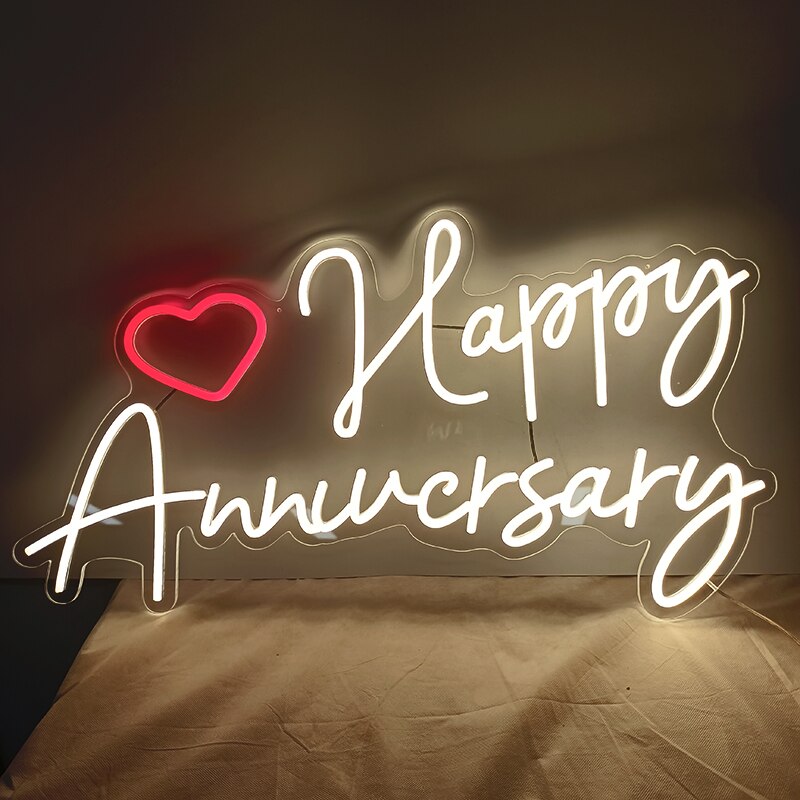 HAPPY ANNIVERSARY ( DOUBLE LINE)- Neon Sign