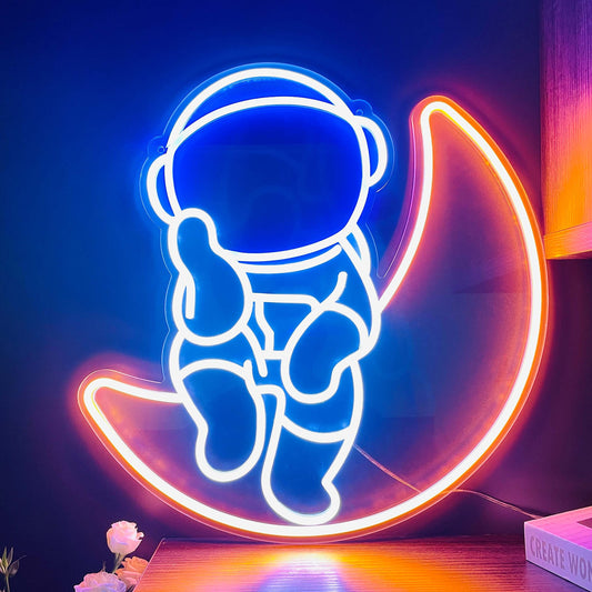 ASTRONAUT ON MOON- Neon Sign