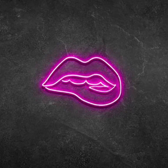 LIPS BITING- Neon Sign