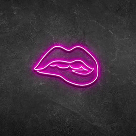 LIPS BITING- Neon Sign