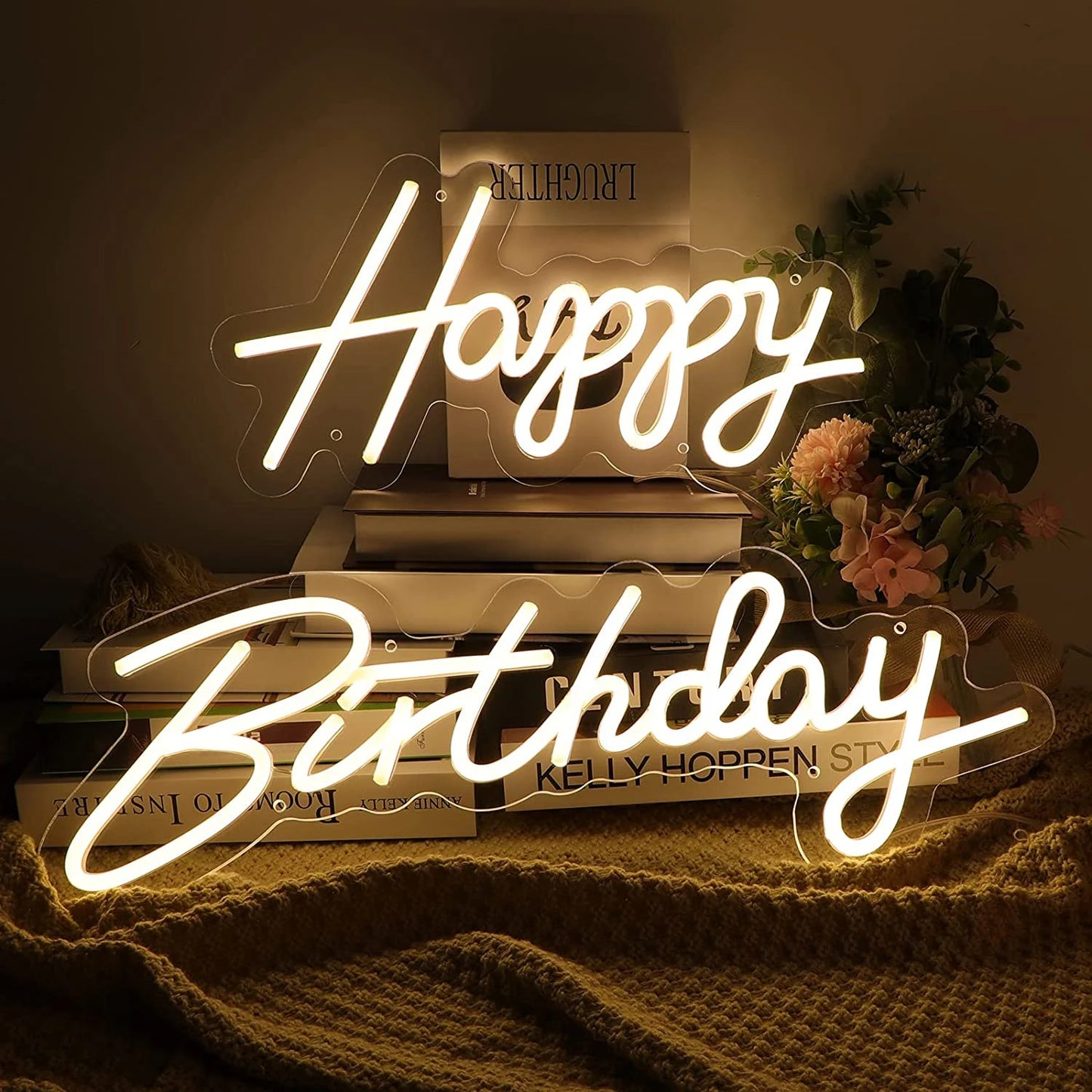 HAPPY BIRTHDAY (DOUBLE LINE) - Neon Sign