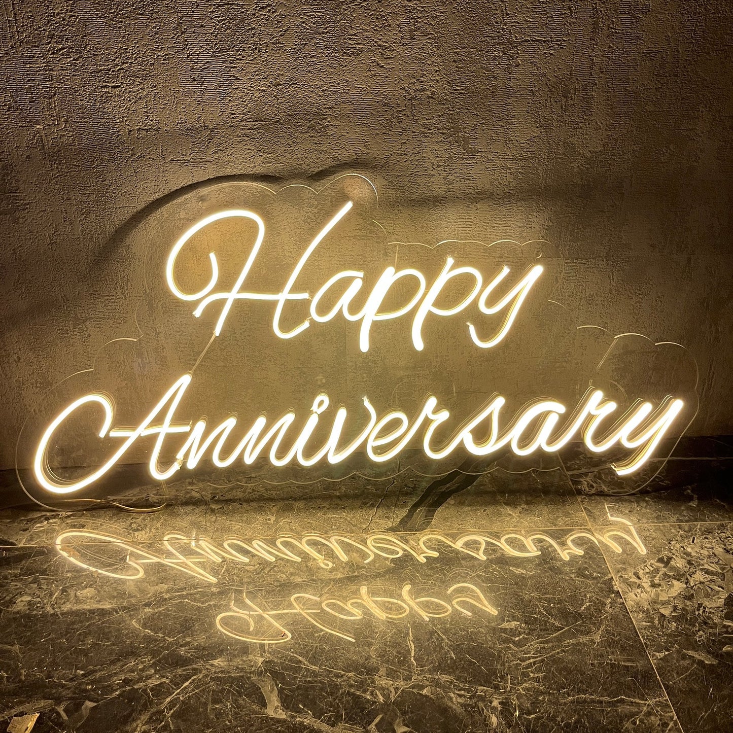 HAPPY ANNIVERSARY ( DOUBLE LINE)- Neon Sign